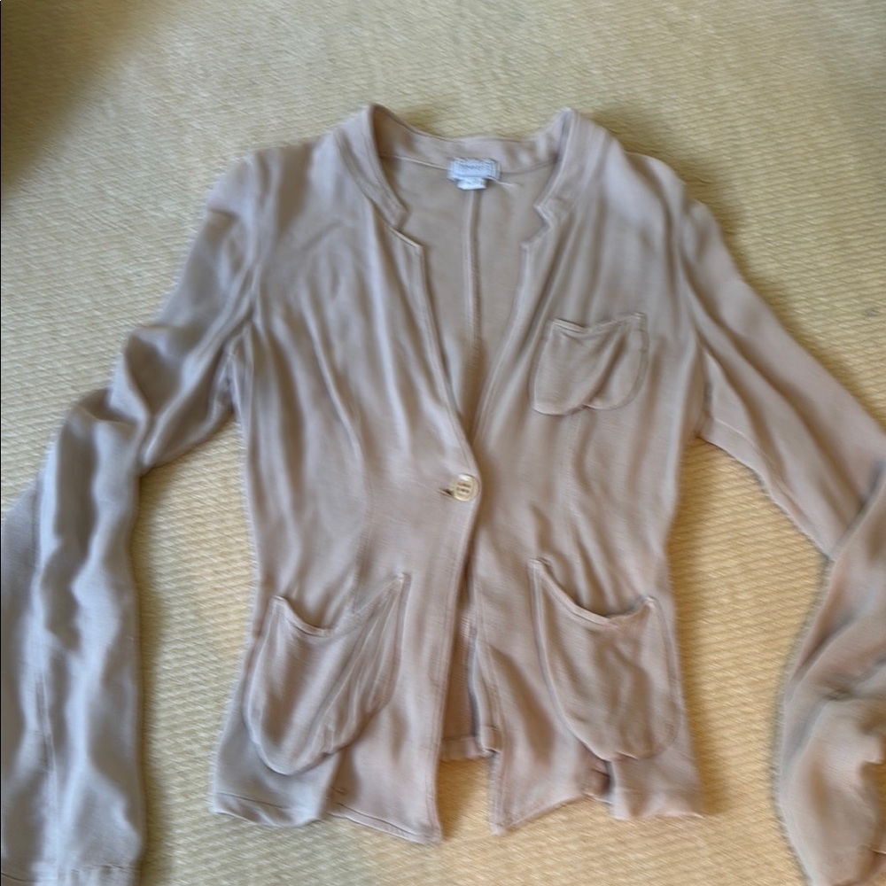 Women's Single-Button Taupe Blazer Jacket